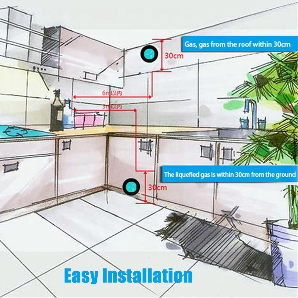 Smart Tuya Wifi Natural Gas Alarm Sensor With temperature function Combustible Gas Leak Detector LCD Display Smart Life App