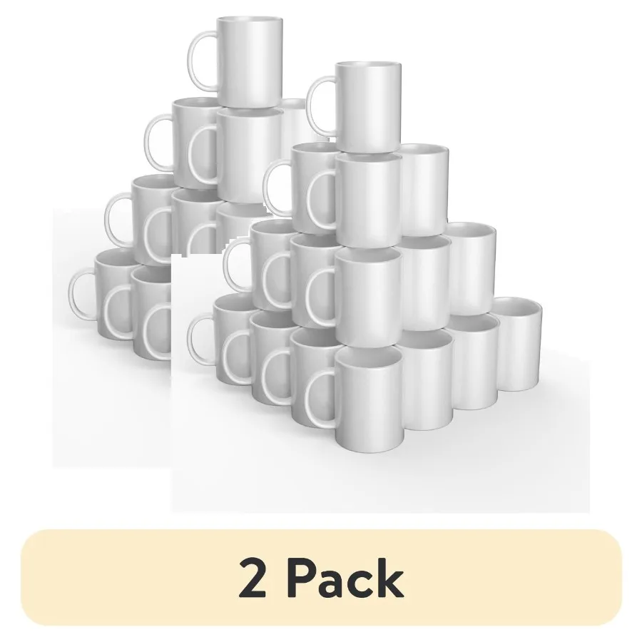 

2 pack Blank Ceramic Mug White - 15 oz 425 ml (36 ct)