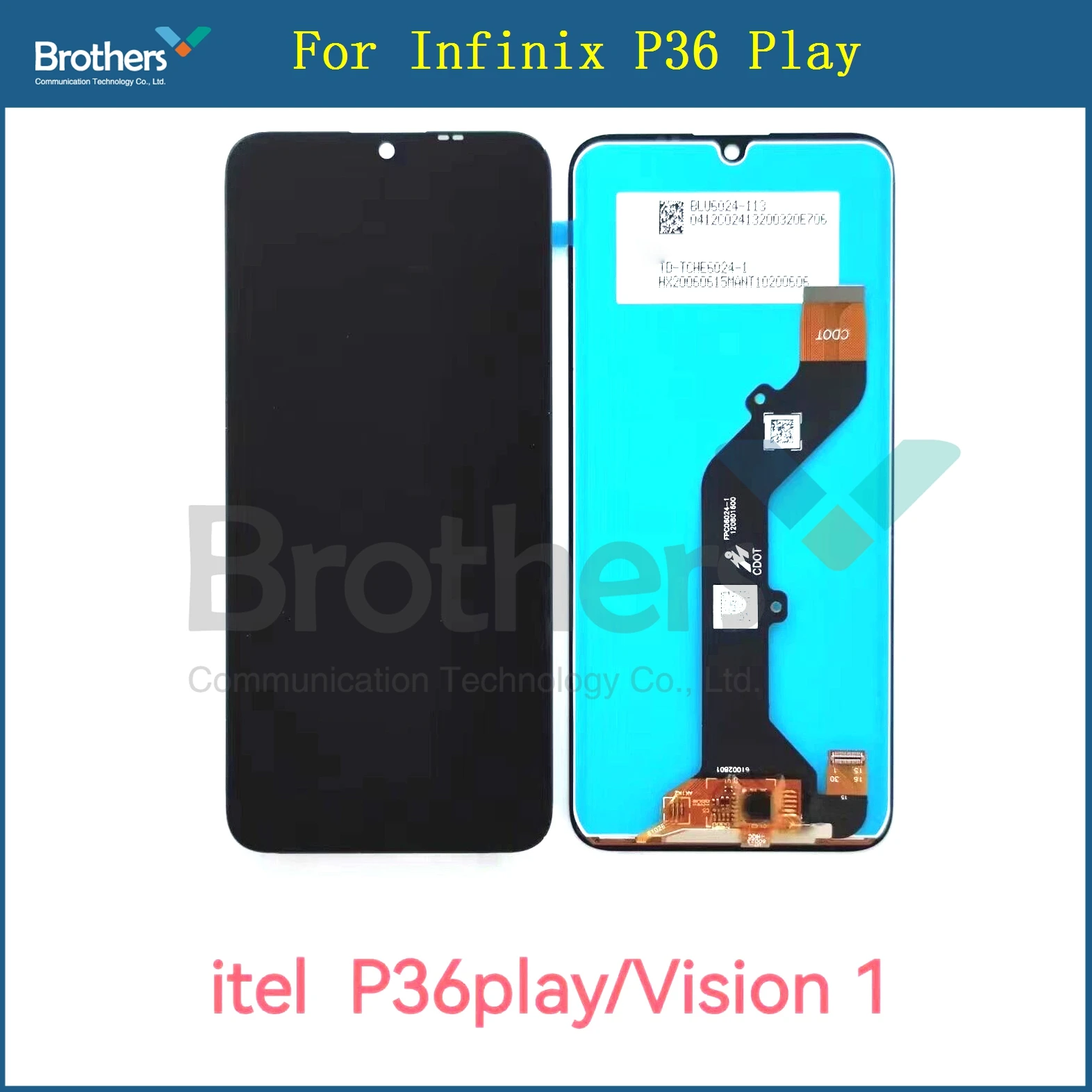 For Itel P36 Play Vision 1 X657 P36  Hot 10 Play Hot 11 Play Hot 10i X659 LCD Display + Touch Screen Digitizer Assembly P36 Pro