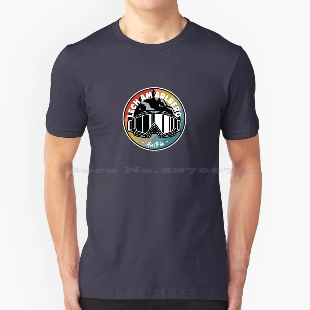 Skiing In Lech Am Arlberg Austria T Shirt 100% Cotton Tee Ski Lover Mountain Lech Am Arlberg Austria Lech Am Arlberg Skier