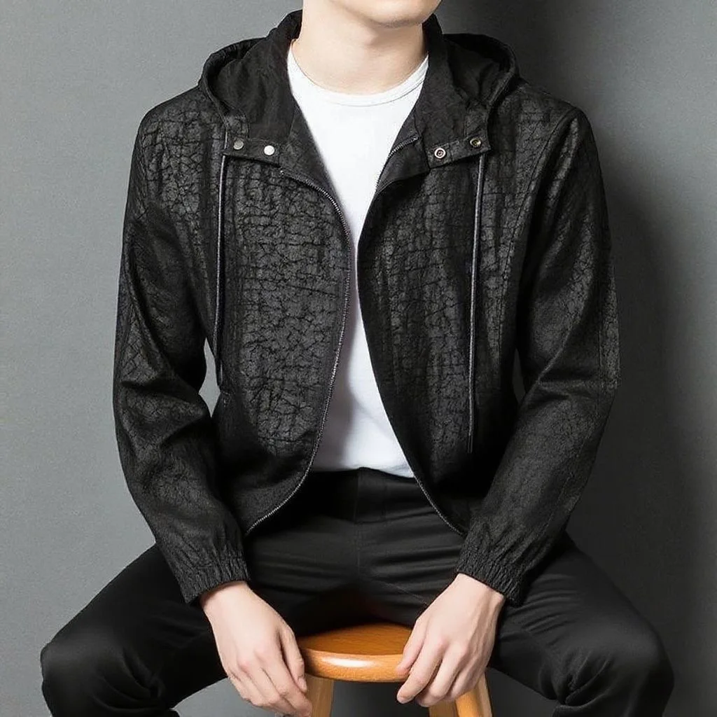 

Летний высококачественный шелковый узор Cra, мужской свободный шелковый тонкий большой размер, модный повседневный тюнер с капюшоном из полиэстера