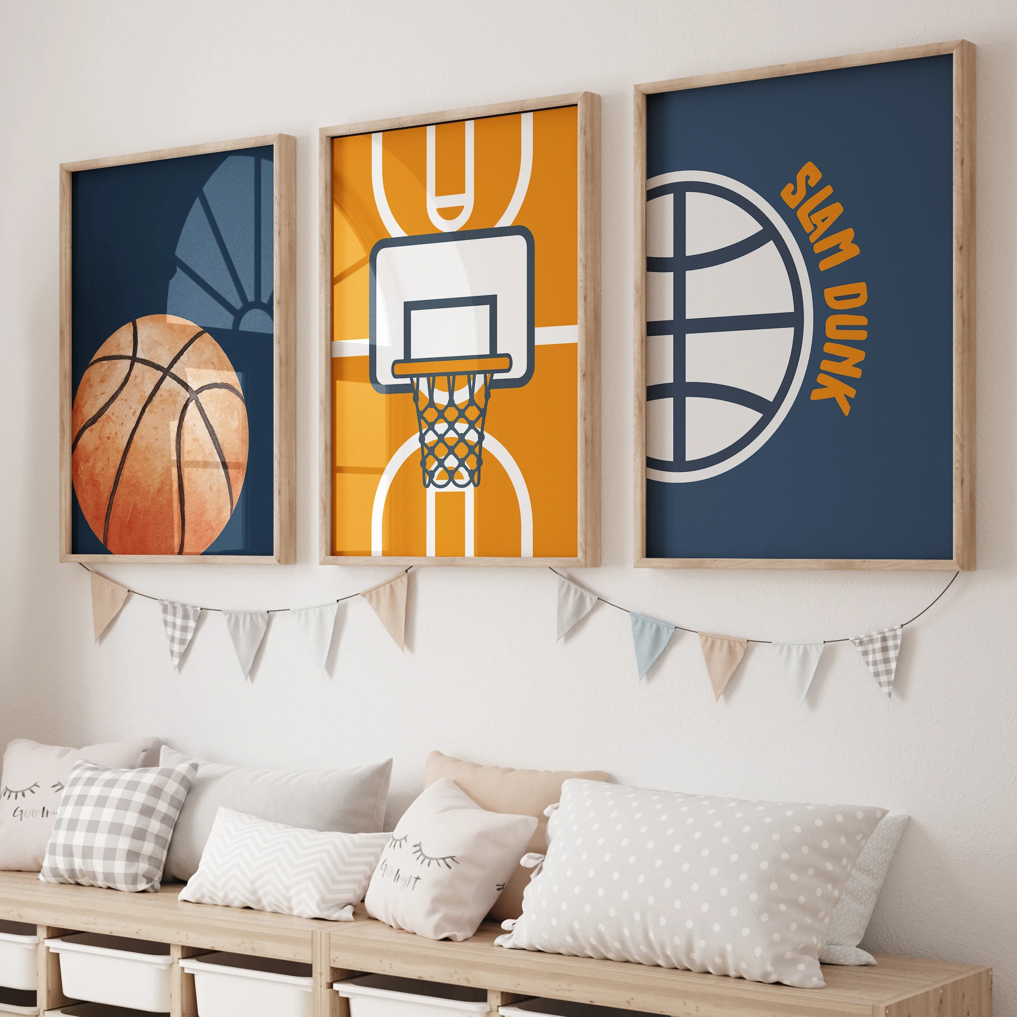 Cartoon Basketball Court Theme Wall Art Print Canvas Painting Poster Picture For Living Room,Bedroom,Kids Room Home Decor