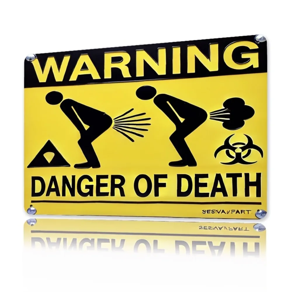 Metallschild „Death“ Fart – Vintage humorvolles Eisendekor, Retro-Design für Bars/Schlafzimmer, perfektes Neujahrsgeschenk