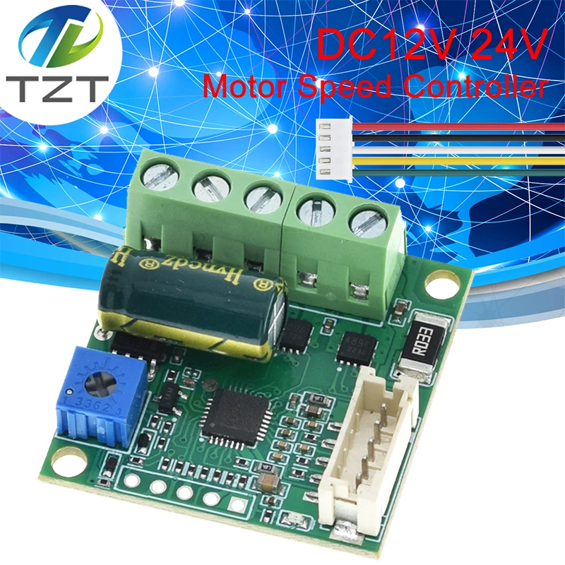 DC6-28V ZS-X12H 0-100W Brushless Motor Speed Controller With Hall BLDC Driver Board Module With Cable Power Supply Accessories