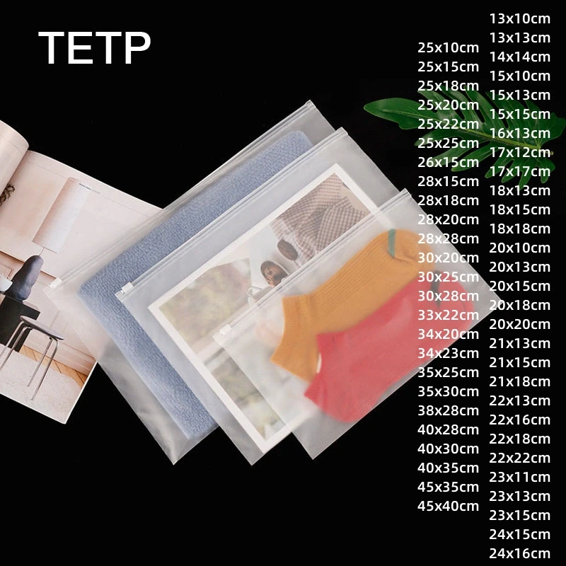

TETP Horizontal Forsted Zipper Plastic Bags With Air Hole Travel Underwear Towel Sunglasses Cosmetics Storage Protable Reusable