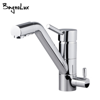 Bagnolux Polish Silver Finish Osmosis Reverse Tri Flow Water Filter Tap 3 Way Sink Mixer Three Way Kitchen Faucet 3in1 Water Tap