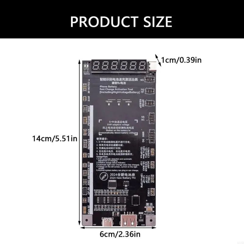 462D Universal C923 Battery Charging Activation Board For iP5-15 Androids Type Phones Devices With Real Time Monitoring