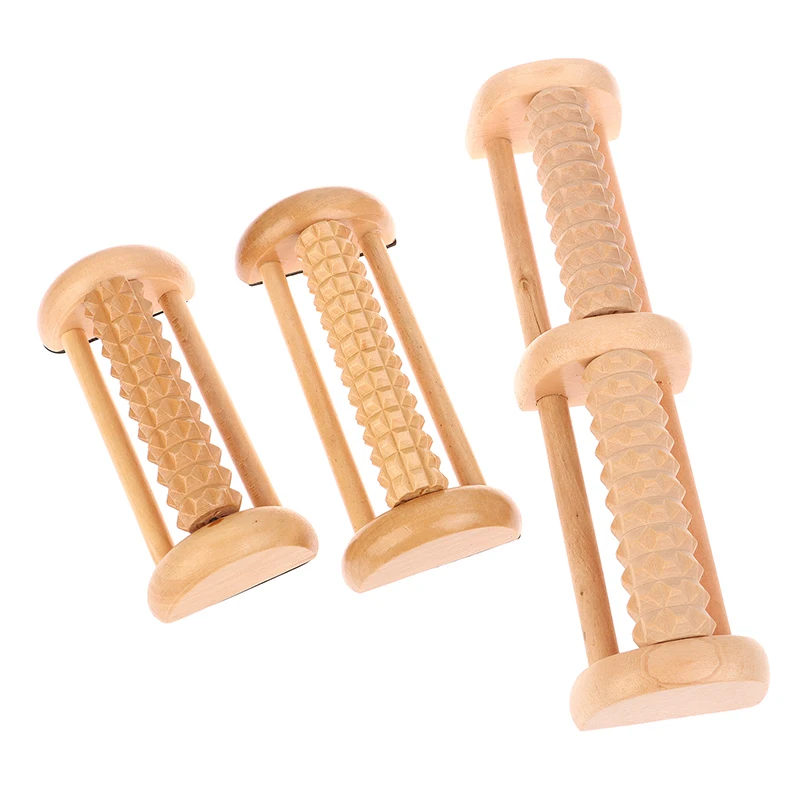 

Массажер для стоп и ног из массива дерева, роликовый, для снятия боли при подошвенном фасциите, с акупунктурными шариками, портативный