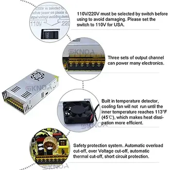 Spínaný napájecí zdroj DC 12V 24V 36V 48V 360W 400W 500W 10A 15A 20A 30A 40A AC/DC LED transformátorový napájecí adaptér 8 nejlepší prodej Napájecí zdroj 12V 40A - №1