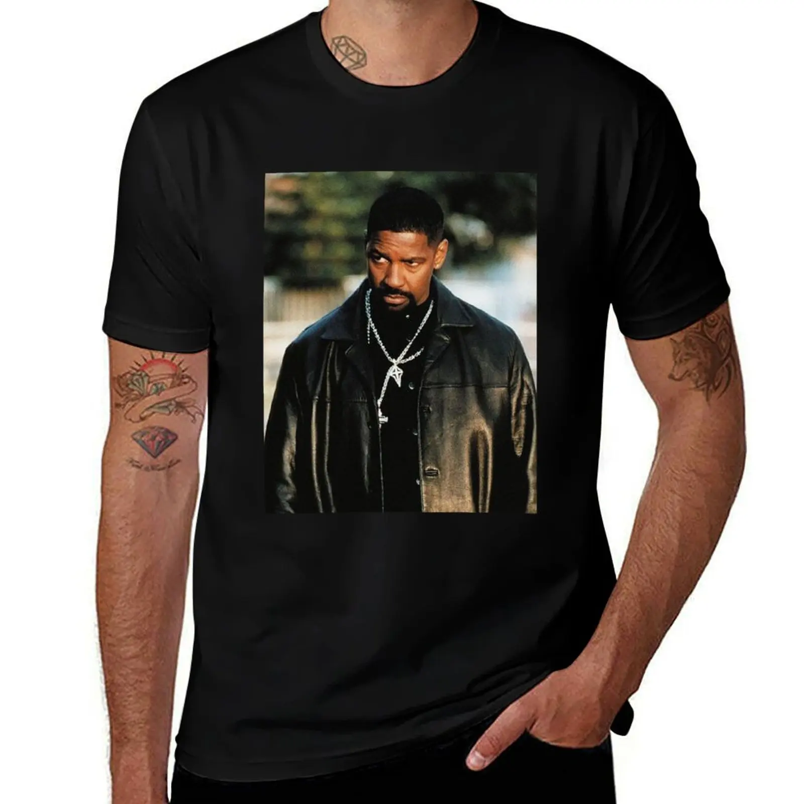 Denzel Washington T-Shirt Big and Tall Casual T-Shirt