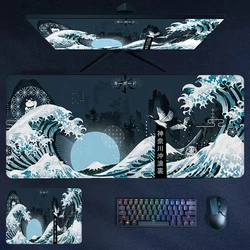 Mousepads Japanese Kanagawa Big Wave Deskmat Rubber Mouse Pad Office Desk Pads Anime Cute Mats Non-slip Gamer Computer Carpets