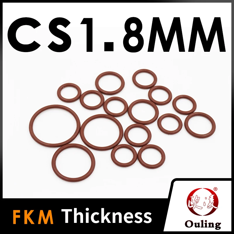 Thickness CS1.8mm Brown FKM Fluorine Rubber O-rings Seals Gasket Washer temperature resistant wear-resistant oring