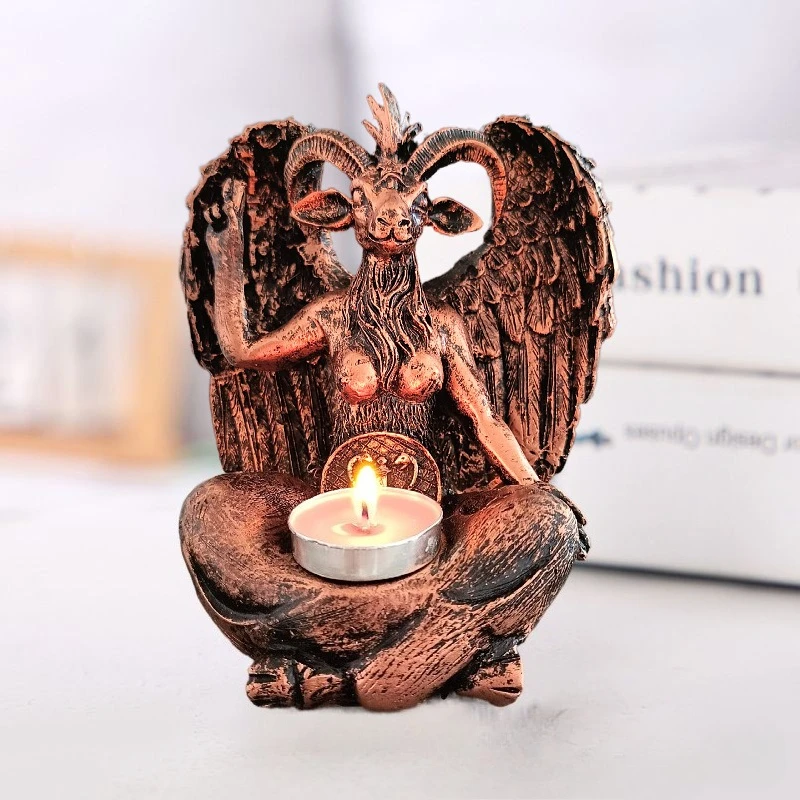 

Idol goat sculpture ornament decoration home desktop ornament faith deity black goat modern simple