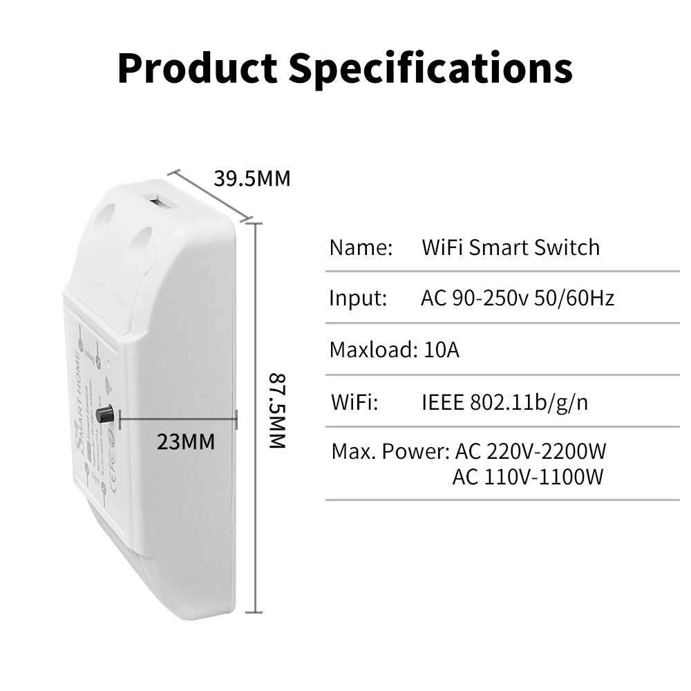 Tuya WiFi Switch DIY MINI Smart Home Switch Relay Module Smart Life APP Wireless Voice Remote Control Timer Switch Alexa image 6