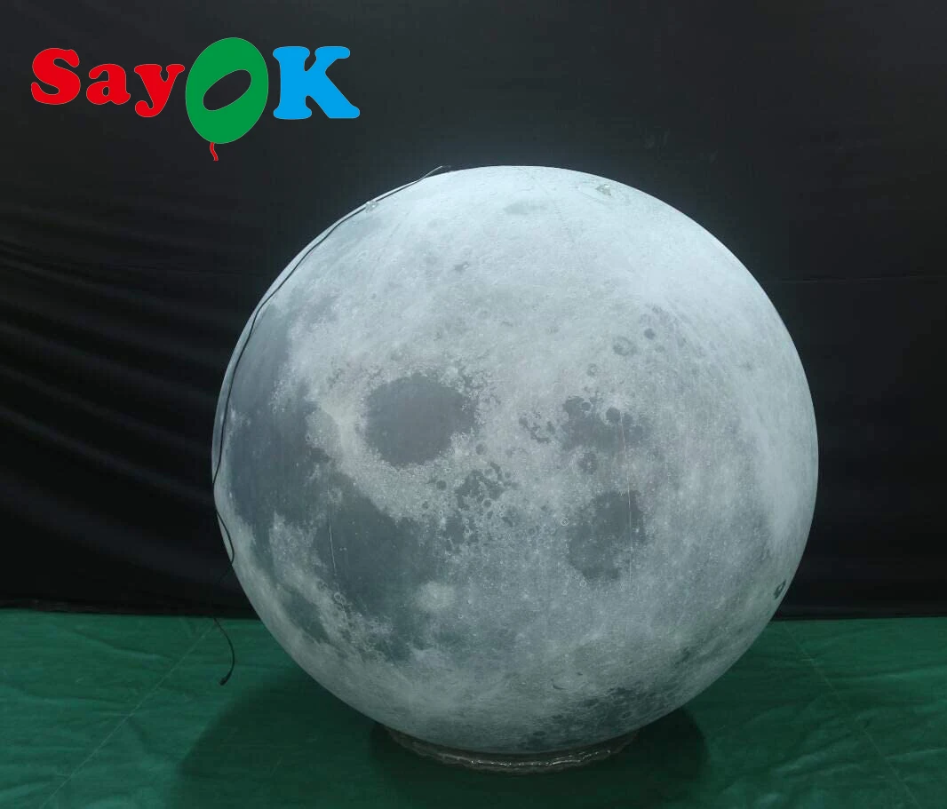 SAYOK 0.25mmPVC Large Inflatable Planets Solar System Inflatable Moon Planet Balloons for Educational Institution/Planetarium