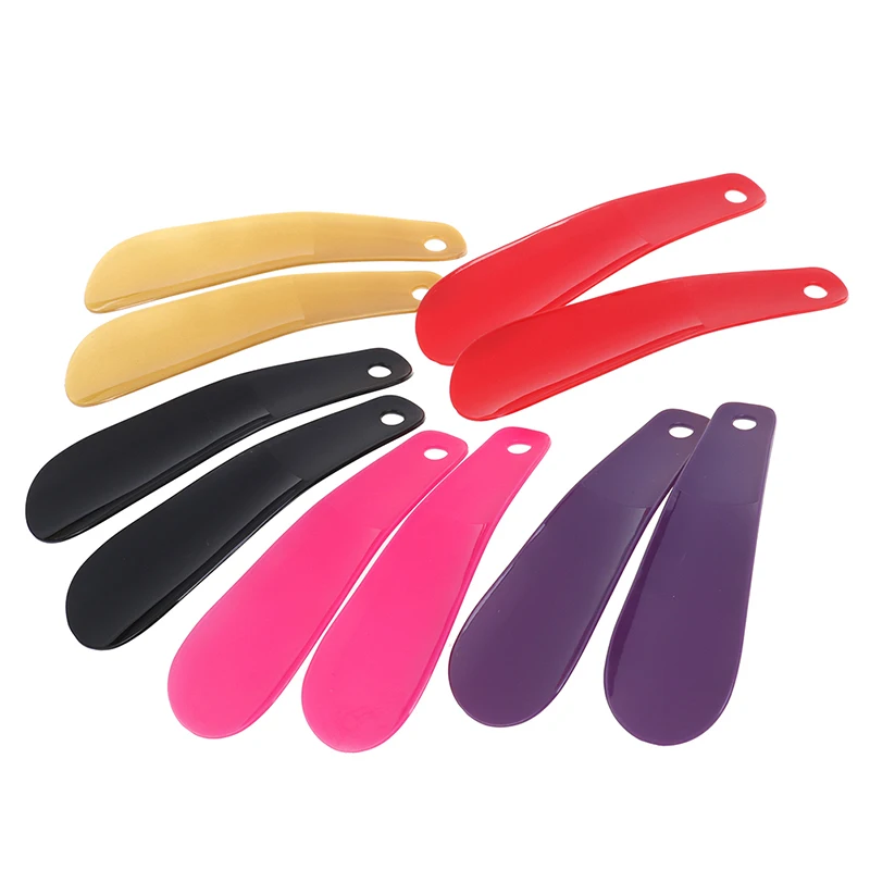 2Pcs 16cm Professional Shoe Horns Black Plastic Shoe Horn Spoon Shape Shoehorn Shoe Lifter Flexible Sturdy Slips