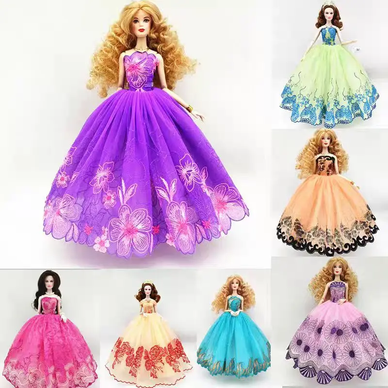 Ropa para Muñecas BJD 1/6, Vestido de Novia Floral para Barbie, Accesorios para Casa de Muñecas Barbie, Trajes de Princesa, Vestidos de Juguete de 11.5 Pulgadas