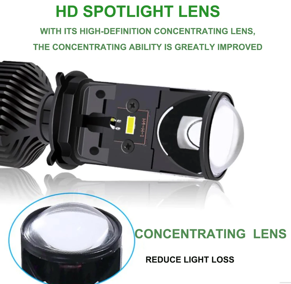 Lens 45W 20W 16000LM H4 Y6s Lens Y6 Led High Power H4 Led Projector Headlight view 2