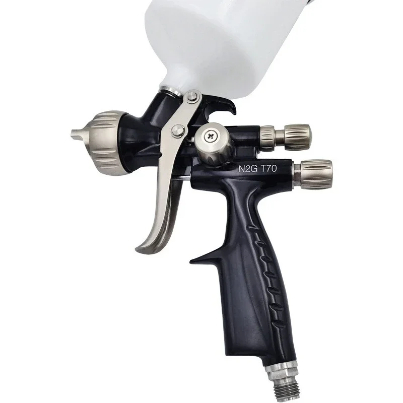 Neue T70 Spritzpistole Direktversorgung Topf Auto Topcoat Spritzpistole hohe Zerstäubung Farbe Blech Spritzpistole