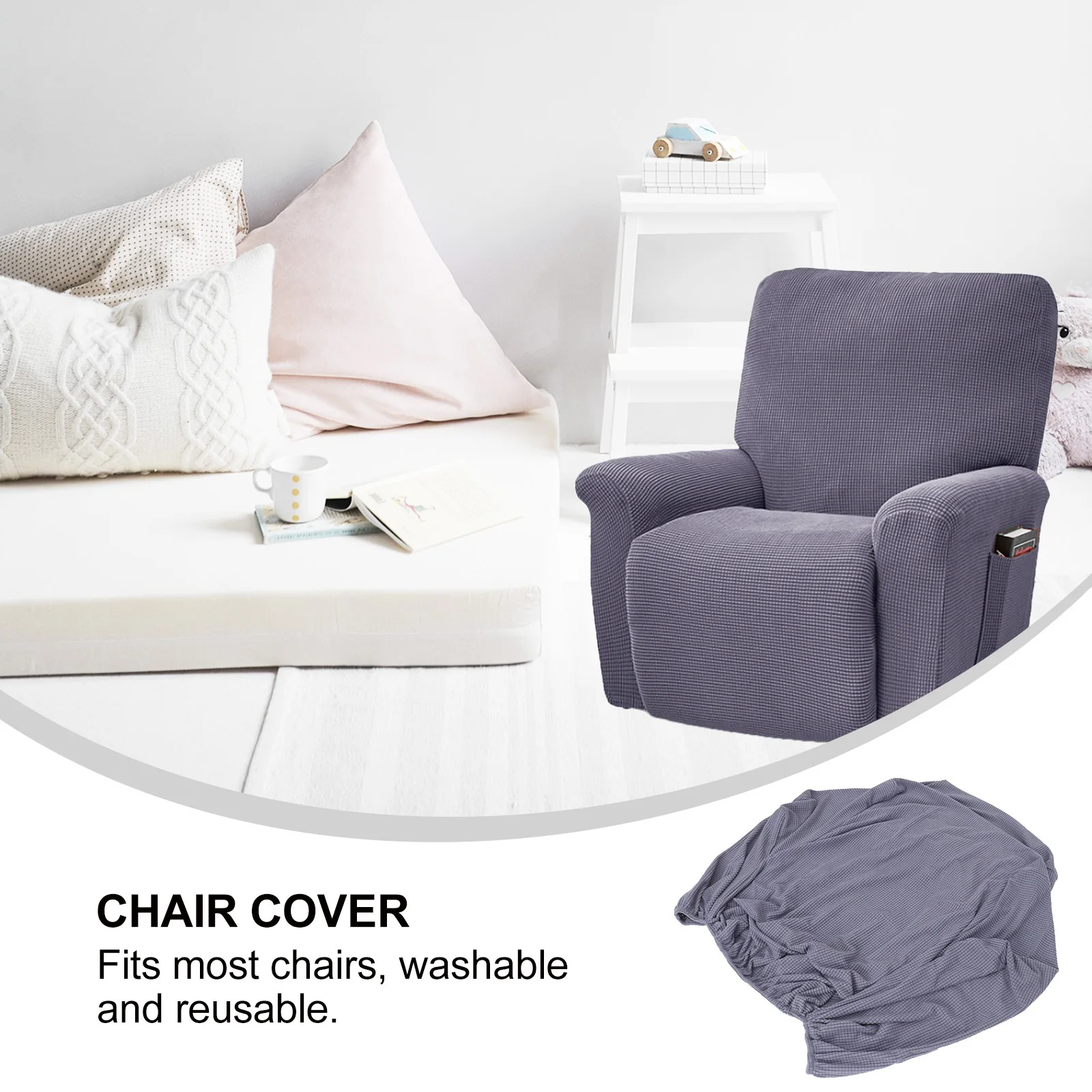 

1pc Massage Chair Cover Recliner Polyester Elastic Slipcover Furniture Protector Armchair Seat Cover Home Décor Washable