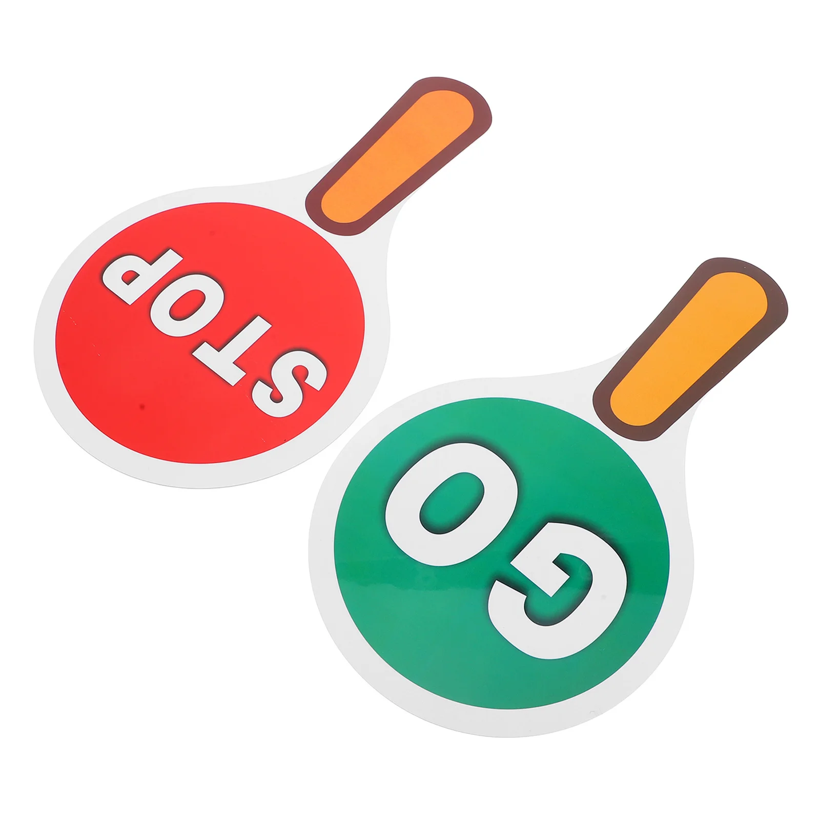 2pcs Handheld Stop Sign Double-Sided Traffic Safety Paddle Waterproof Portable Teaching Tool For Classroom Red Green Light