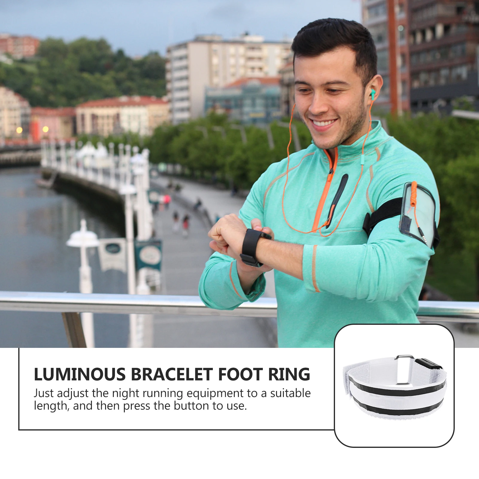 

Fluorescent Armb LED Light for Night Running s Glowing Nylon Webbing Durable Long Usage Flashing Modes Outdoor Camping Hiking