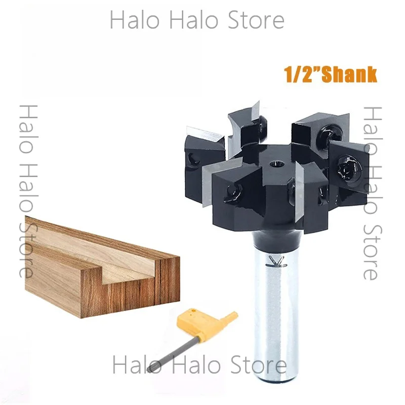 Six-blade disposable slotting milling cutter 1/2 handle bottom cleaning cutter removable inlaid type
