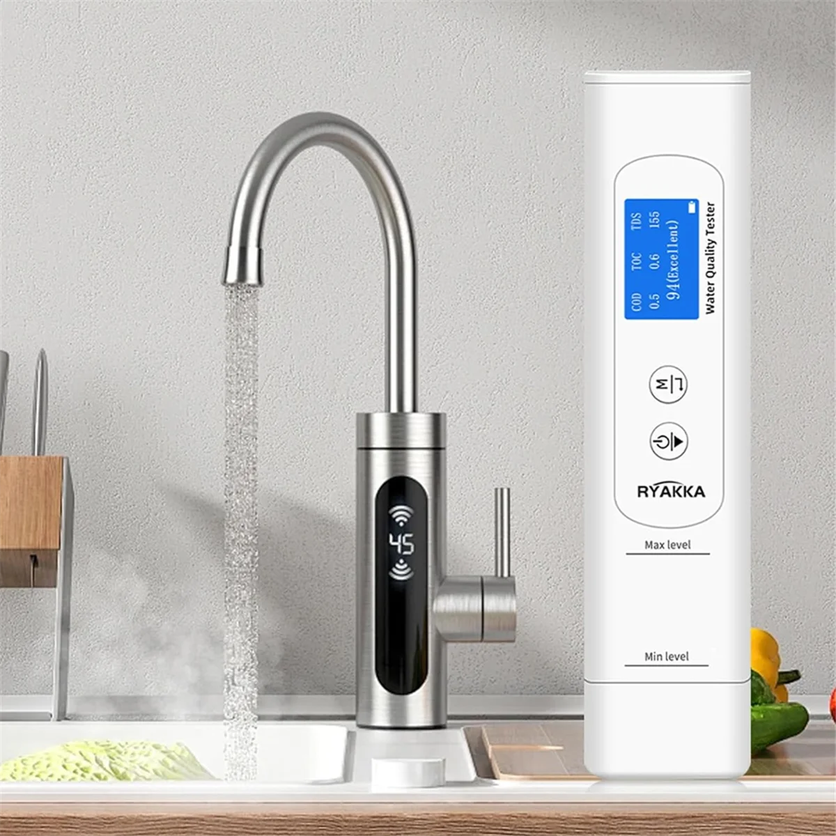ABJS Drinking Water Quality Tester, 6-In-1 TDS Meter Digital Water Tester TOC,,TDS,UV275,EC & Temp /Organic Contamination