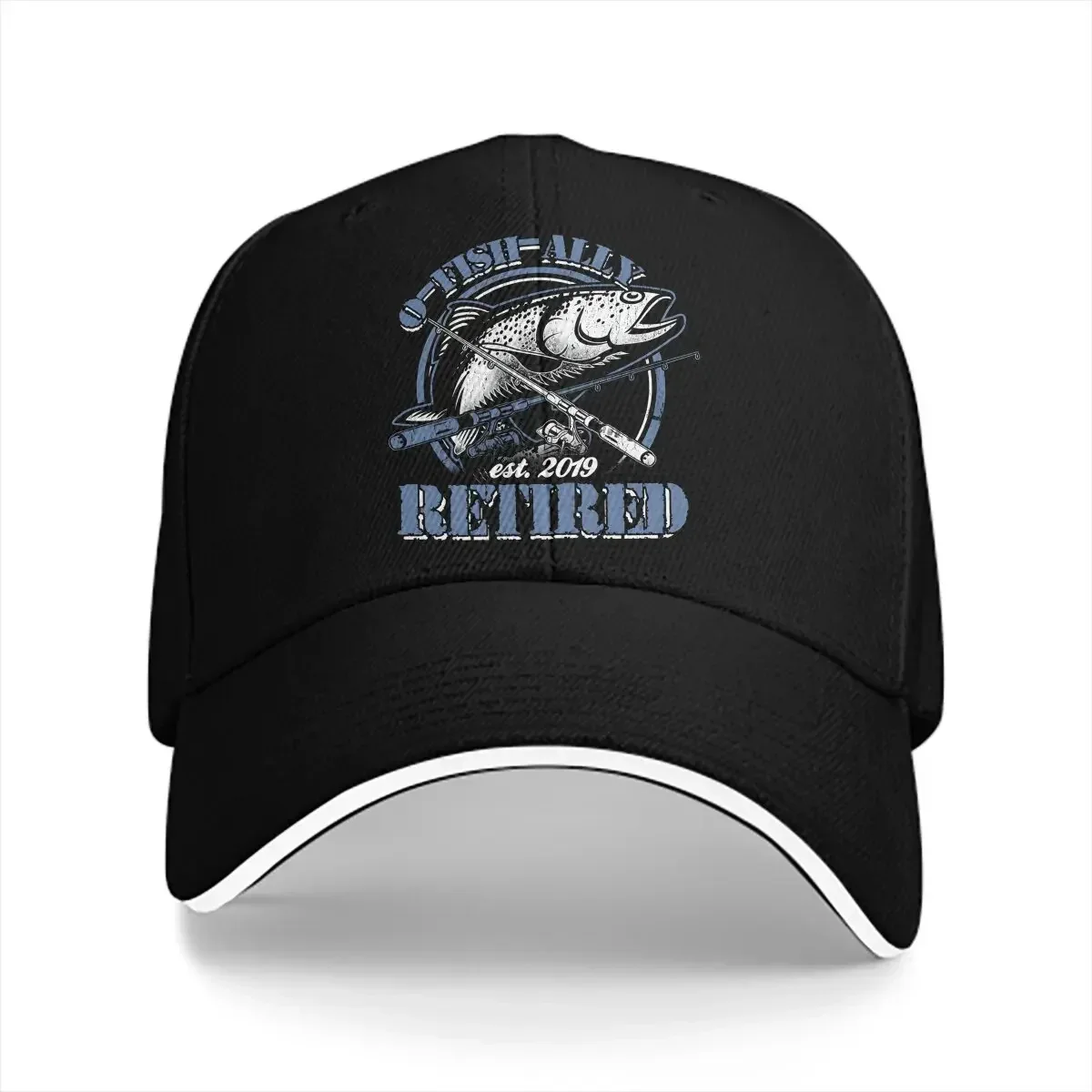 Camping Multicolor Hat Peaked Men's Cap O-Fish-Ally Retired Personalized Visor Protection Hats