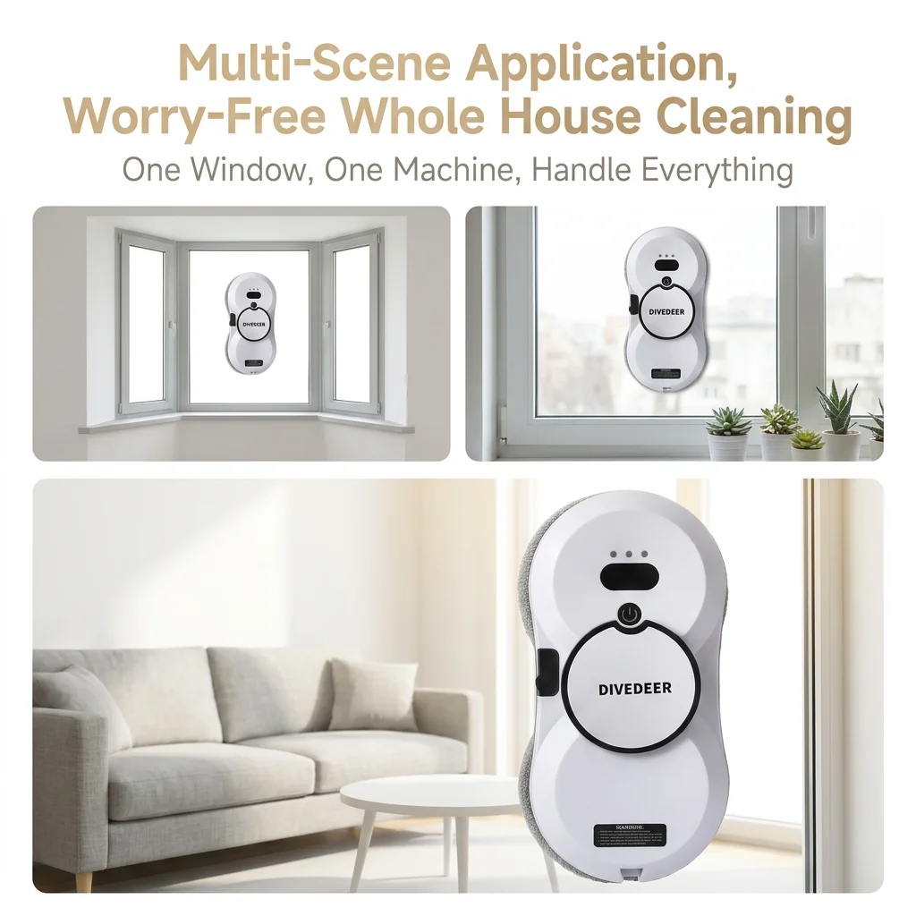 DIVEDEER Water spray window cleaning robot intelligent high-rise double-sided brushless motor glass cleaner spray type