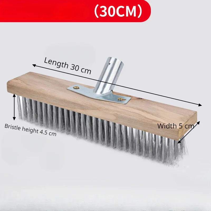 Stainless steel wire brush floor brush to remove moss iron brush long handle cleaning brush washing floor broom steel brush