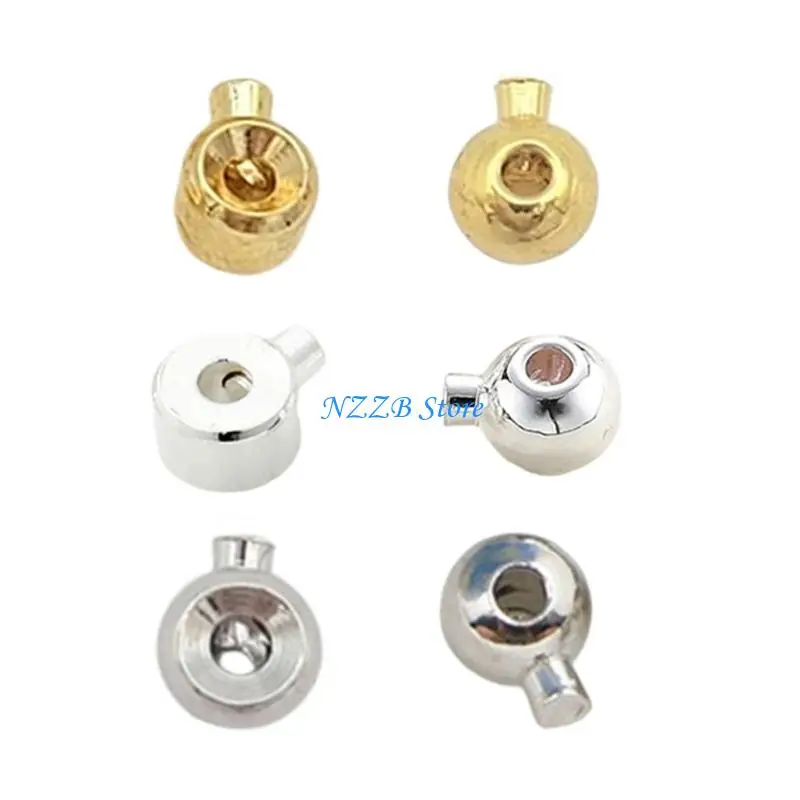 

T21F Pack of 10 Alloy Stopper Beads Metal Spacer Beads Jewelry Making Accessories
