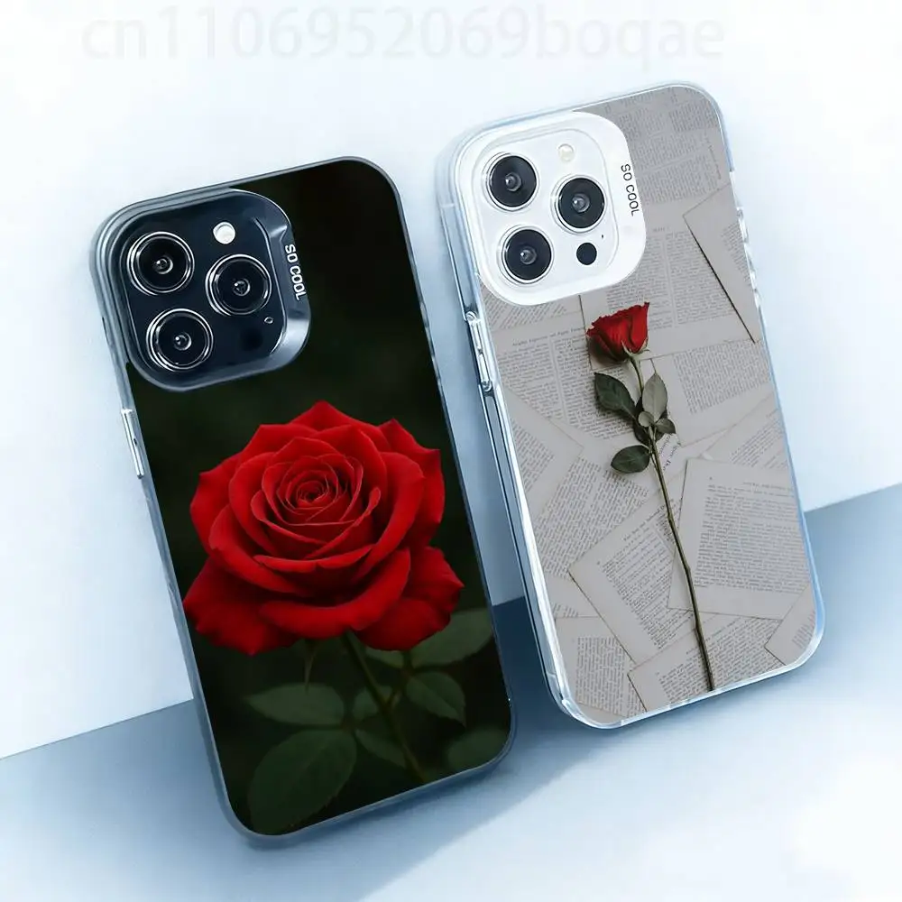 

Rose Flower Hard Phone Case for IPhone 17 16 15 14 13 12 11 Pro Max Plus16E X XR XS Max shockproof Full Cover