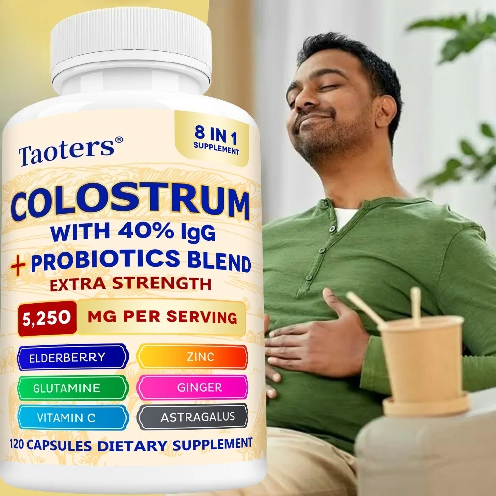 Colostrum 500mg - Grass Fed Bovine Colostrum, Probiotics, Supports Immune Health, Support Digestive System, 120 Capsules