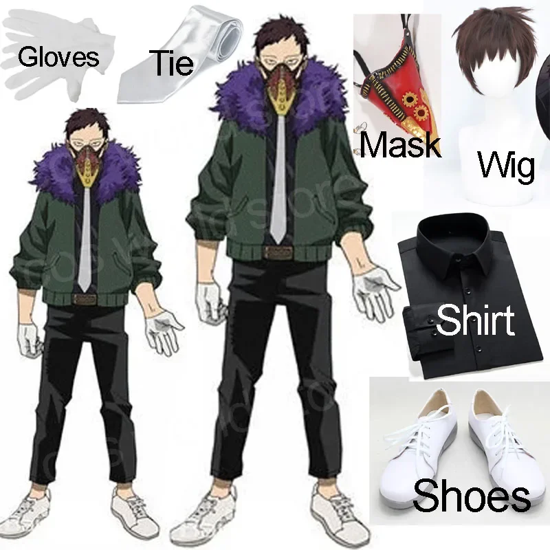 Anime My Hero Academia Overhaul Chisaki Kai Cosplay Costume Boku no Hero Academia Halloween Cosplay Wig Shoes Mask Tie Outfits ​