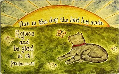 This is The Day The Lord has Made, and be Glad in it! Psalm 118:24 Religious Bible Verse Tin Sign-aluminum