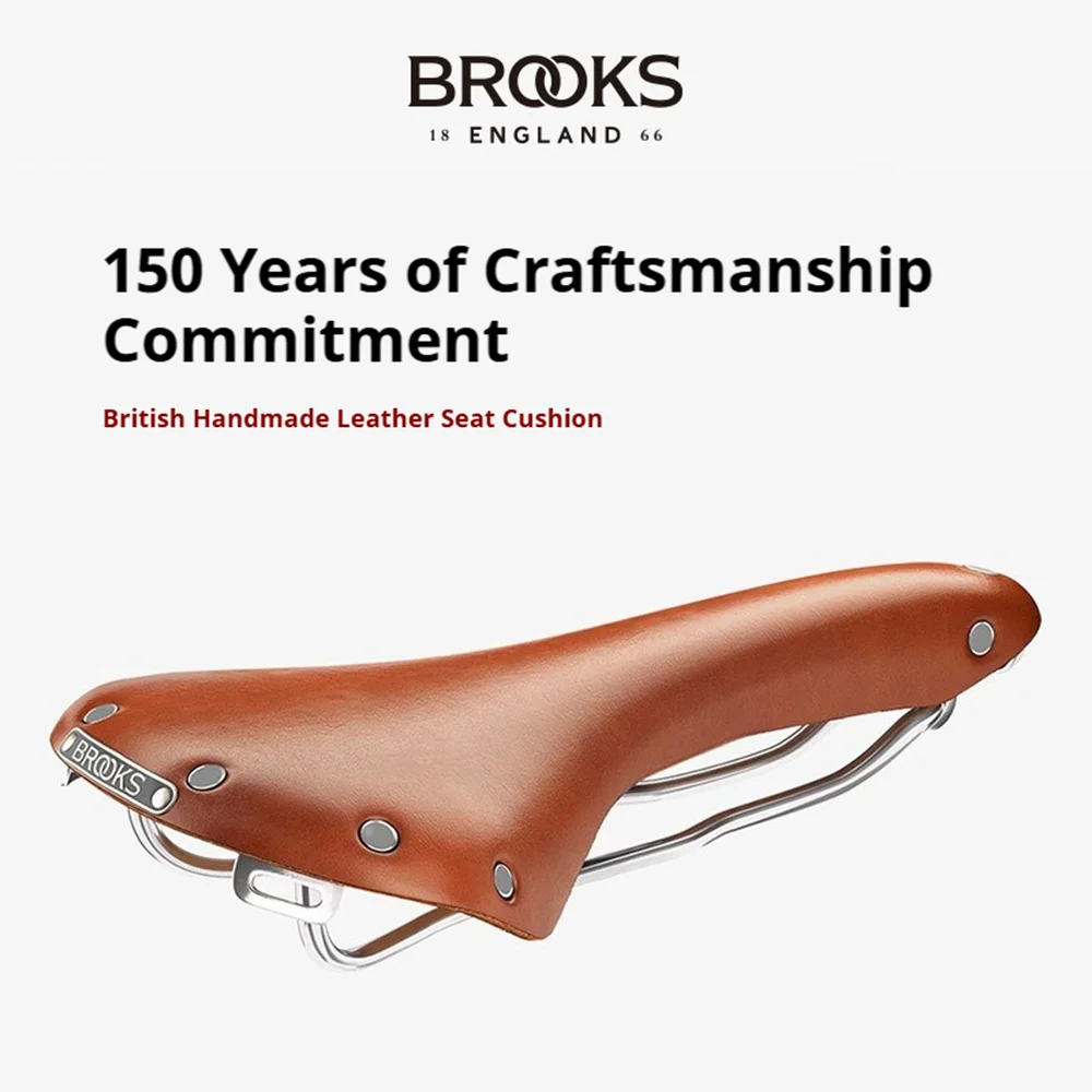 Brooks B15 Leather Vintage Bike Saddle, Comfortable Genuine Leather Cycling Seat for MTB, Road & Touring Bikes
