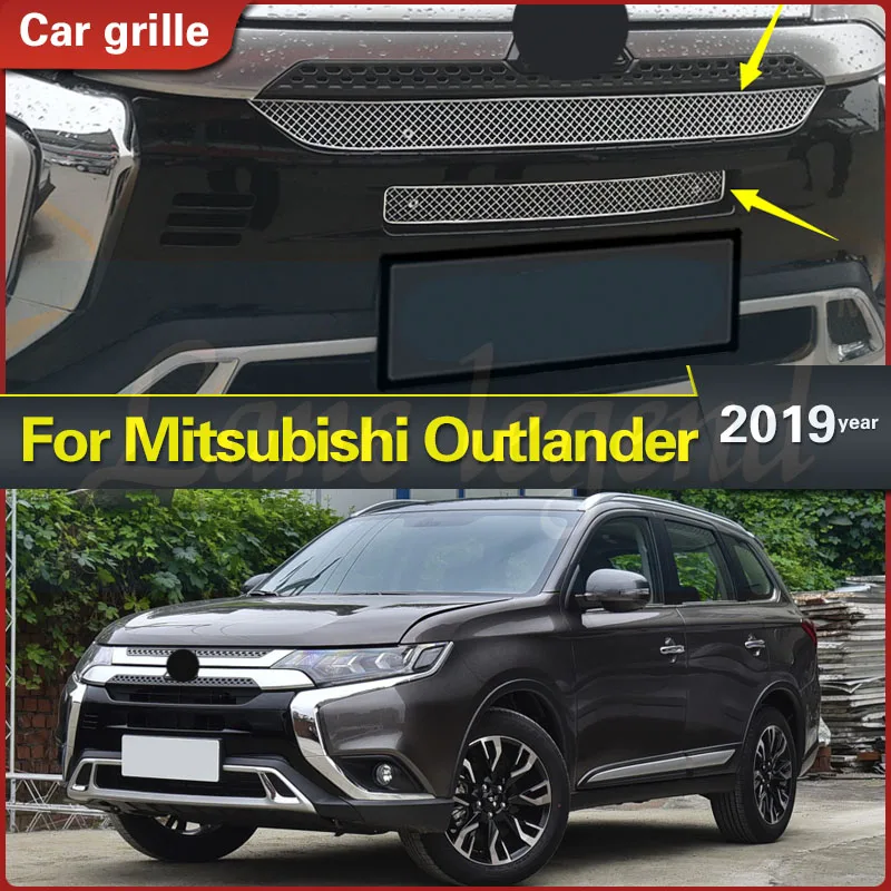 

High Quality Car Body Protection Detector Metal Trim Racing Front Up Grid Grille Grill For Mitsubishi Outlander 2016-2018 2019