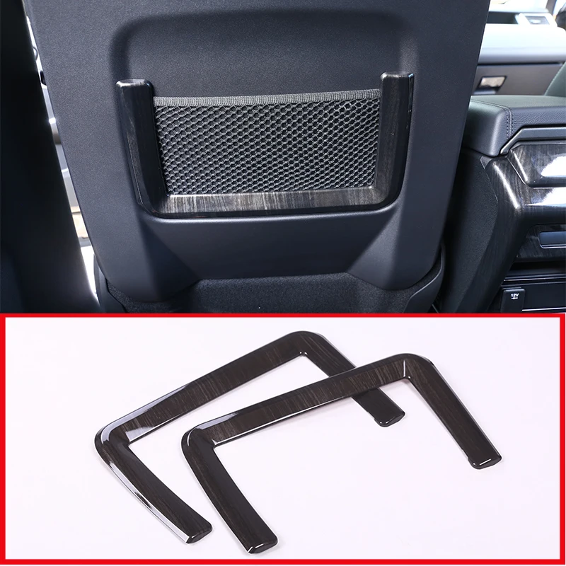 2 Pcs Black Wood Grain ABS Seat Storage Net Bag Trim For Land Rover Discovery Sport 2015-2017 Car Accessories