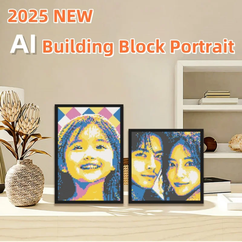 

2025 Ai Picture Customized Building Block Puzzle Pixel Drawing Building Block Drawing Decorative Wall Gifts For Kids Adults