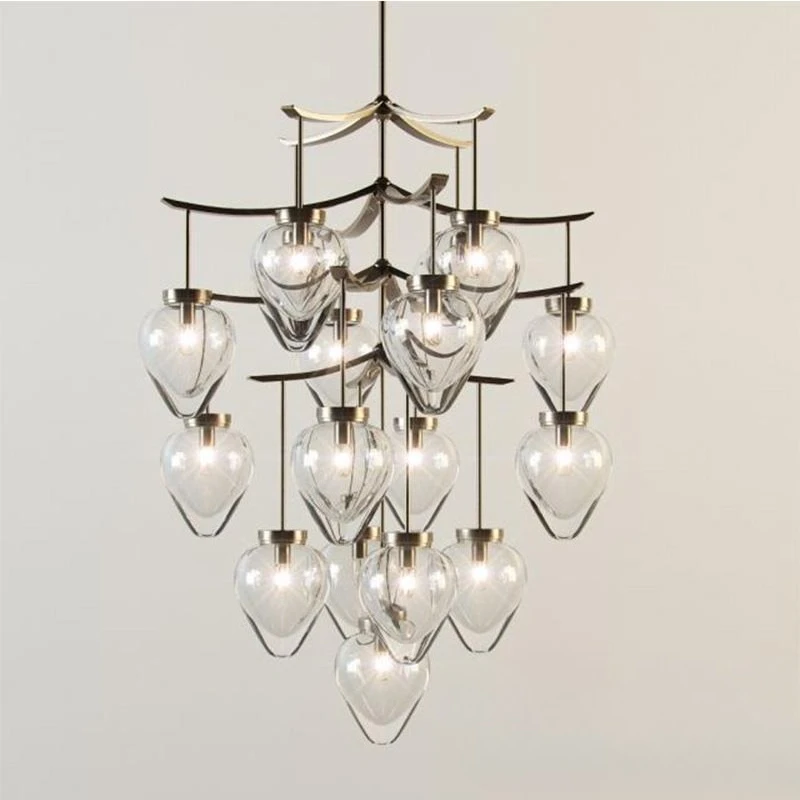 

Designer light luxury restaurant special-shaped, glass chandelier, model room living room light