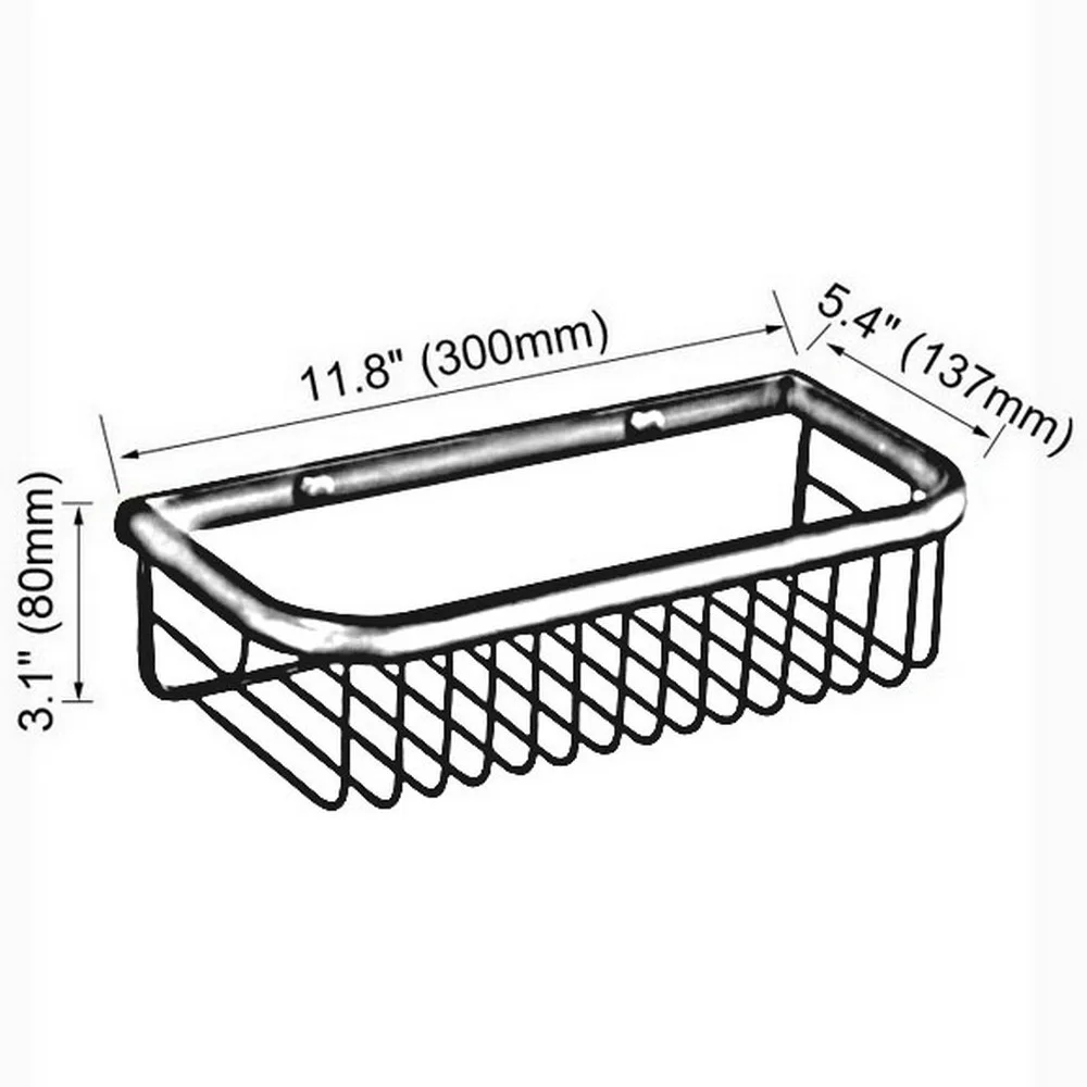 30cm Polished Chrome Brass Bathroom Shower Basket Soap Sponge Shower Storage Basket Shelf Shampoo Holder Dba513