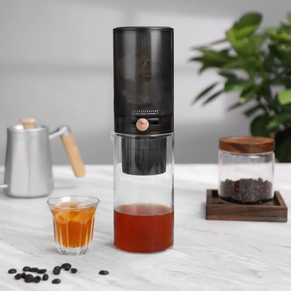 450ml Ice Drip Coffee Maker with Filter Paper Double-layer Filter Net Cold Brew Coffee Dripper Adjustable Flow Rate