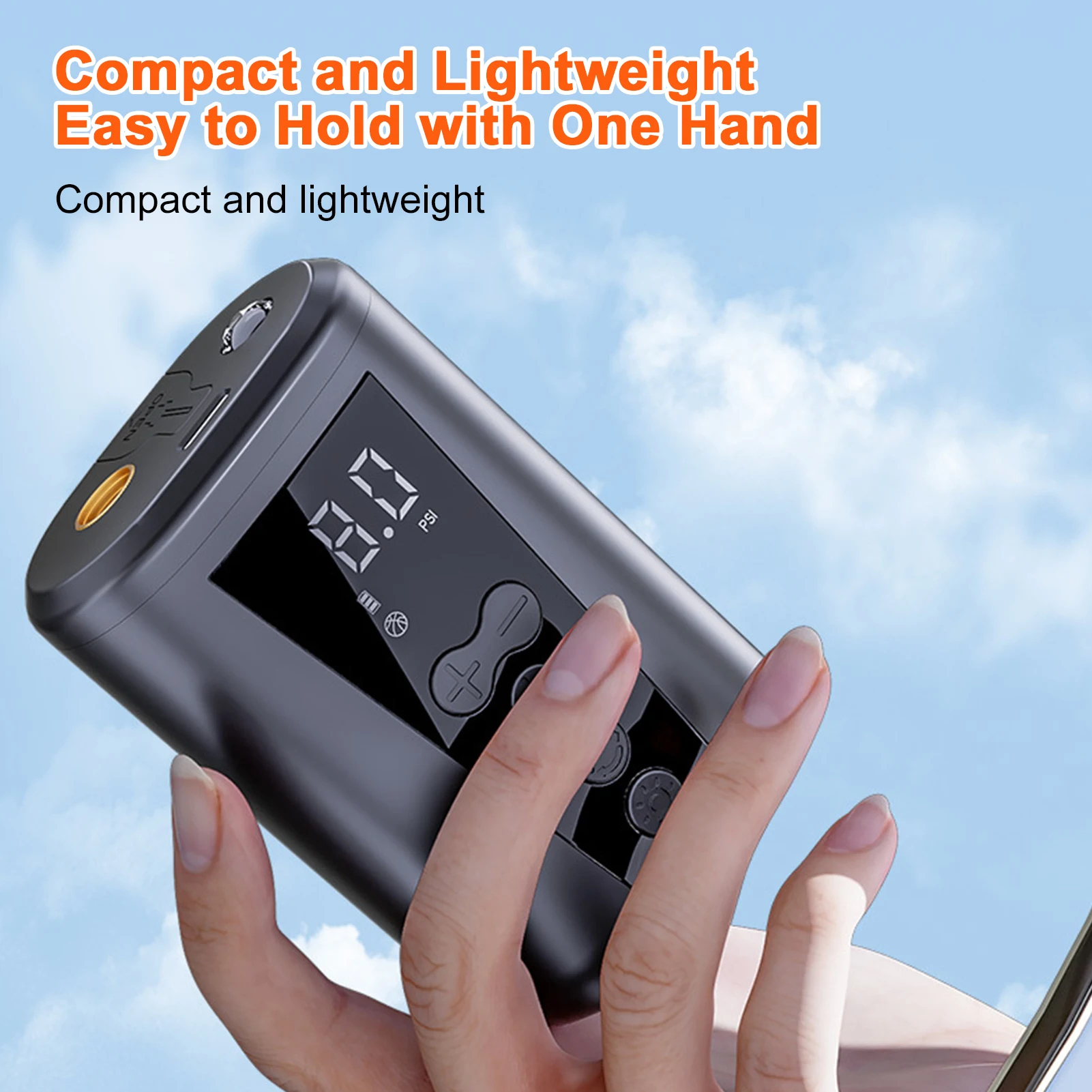 Electric Ball Pump Basketball Pump with LCD Display Ball Inflator with Ball Needle for Volleyball Soccer and Other Sports Balls