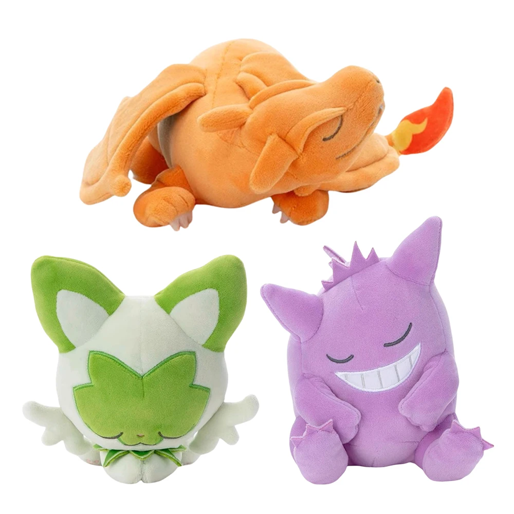 Gengar durmiente peluche Pokemon Charizard Pelcuhe juguete Sprigatito muñeco de peluche suave lindo animales de dibujos animados regalos para niños