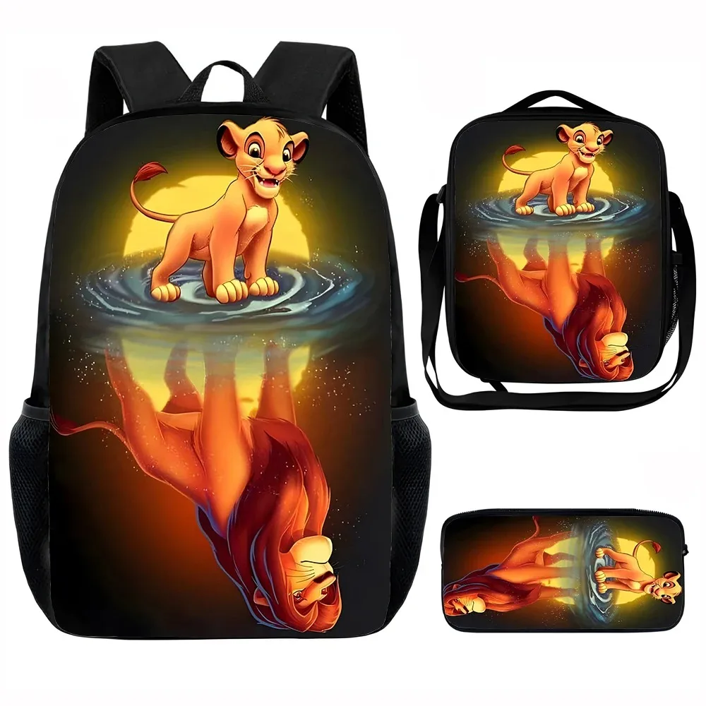 

Cartoon The Lion King S-simbas Child School Backpack with Lunch Bags ,Pencil Bags ,School Bags for Boys Girls Best Gift