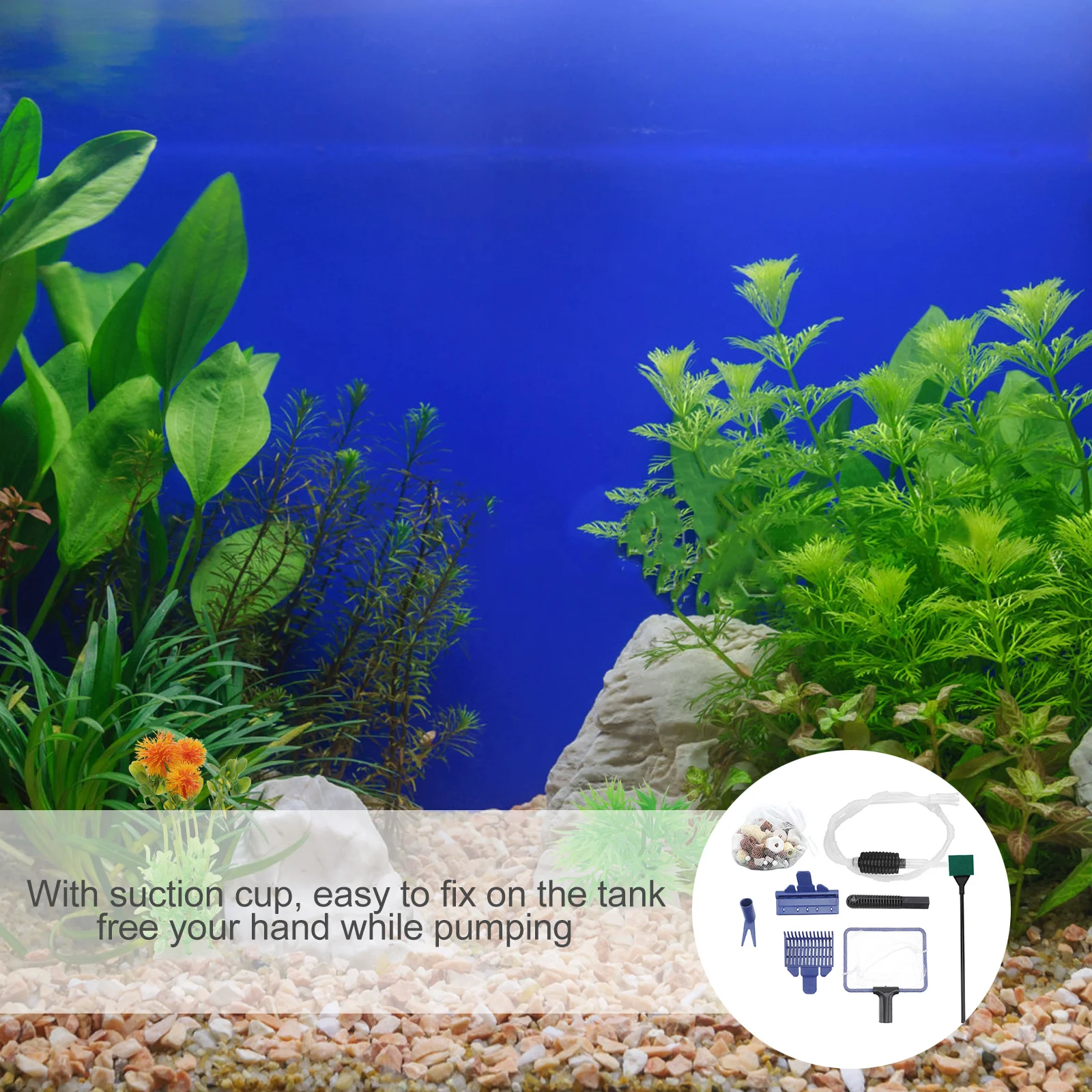 

1Set Fish Tank Gravel Cleaner Aquarium Water Changer Large Suction Pump Siphon Sand Cleaner Tool for Mini Medium Tank Debris