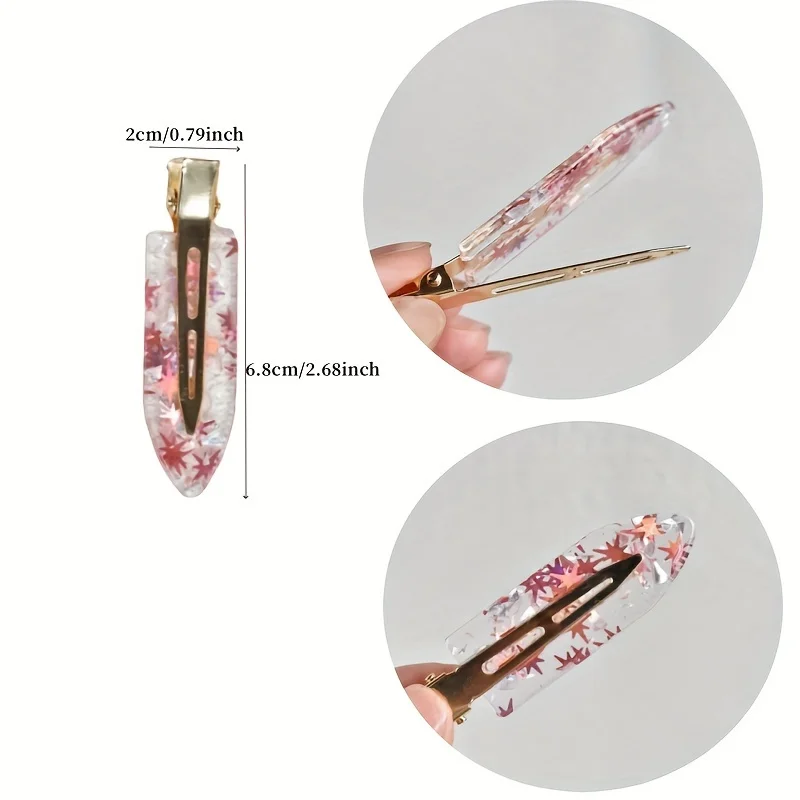 6er-Set Damen Haarspangen: Nahtlose, biegefeste Acryl-Haarspangen für professionelles Styling von Pony und zerzausten Haaren – Detail 3