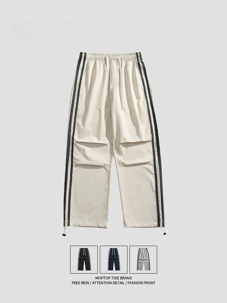 

Мужские свободные повседневные спортивные брюки MMOPTOP: прямые, широкие, цветные, для пар, свободного кроя, для отдыха