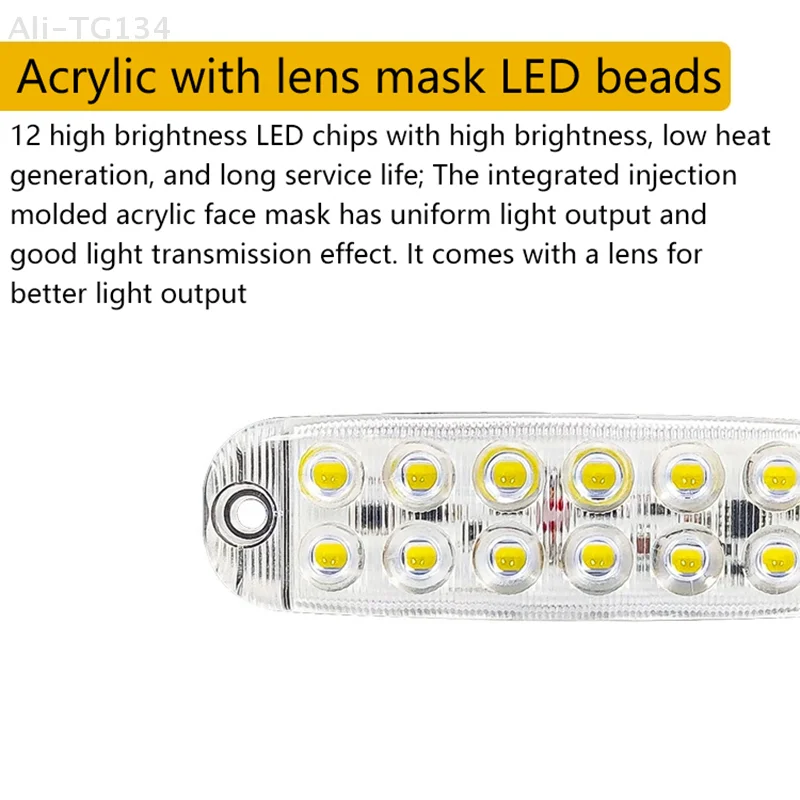 12 LED ستروب أضواء التحذير الجانبية وامض Lightbar سيارة شاحنة مصباح إشارة أضواء المرور 12 فولت-80 فولت مصبغة مصابيح تحذير